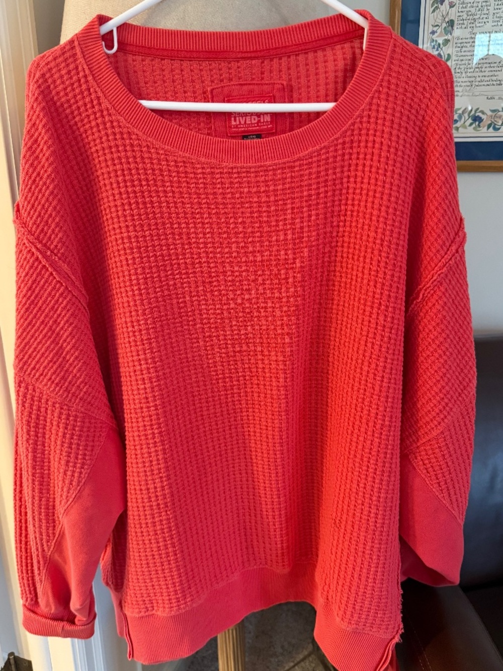 American Eagle Big Hug Crewneck Waffle Knit sweatshirt